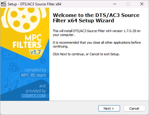 DTS/AC3 Source Filter 1.7.0.29 screenshot